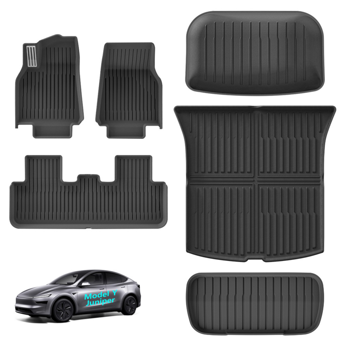Vihimai 테슬라 모델 Y 주니퍼모델 3 하이랜드 호환 TPE 고급 발매트 알루미늄 페달 포함 트렁크매트 내마모성 담요 카매트 풀세트 악세사리, 모델y 주니퍼