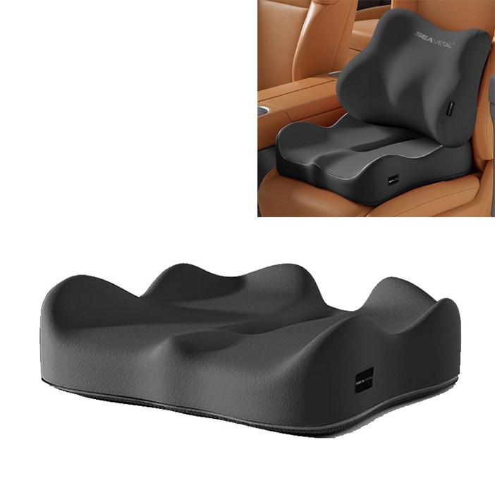 SEAMETAL W형 고밀도 메모리폼 자동차 방석 부드럽고 편안함 미끄럼 방지 키높이 방석 인체공학적 디자인의 사계절 의자 방석