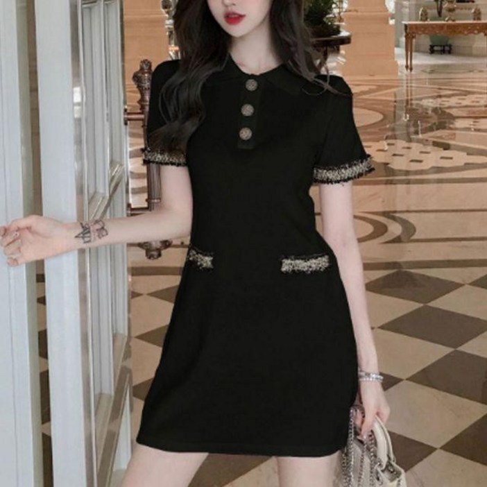 여성 여름 결혼식 하객 이쁜 반팔 카라 미니 원피스 여성 여름 결혼식 하객 이쁜 반팔 카라 미니 원피스