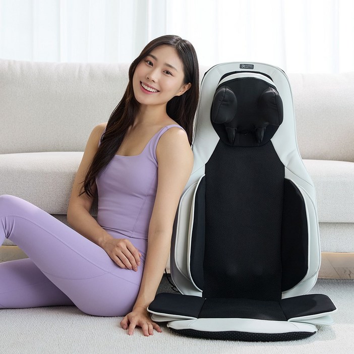 누가베스트 R모션시트 의자형 마사지기 목 어깨 등 허리 마사지기리뷰이벤트중, 그레이