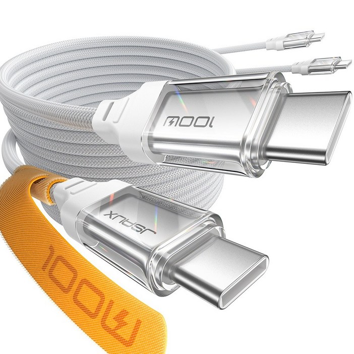 JSAUX 11 C to C타입 100W 투명 초고속 충전케이블 데이터전송 가능