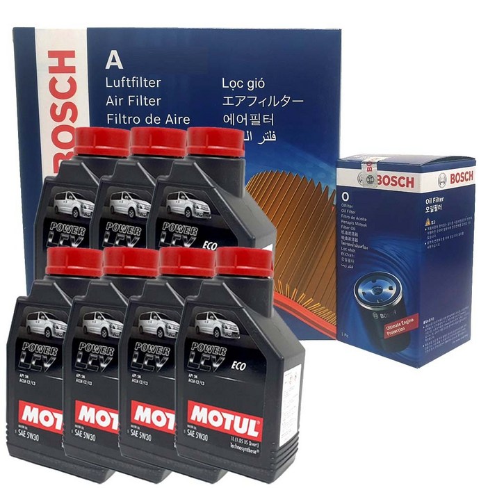 보쉬 더뉴카니발 YP 2.2 e-VGT 18년02-20년07 엔진오일 교환 셋트 필터 + 모튤 O0096+A2659+5W30 LCV 7L 디젤, 1세트, 필터+오일/O0096+A2659+5W30 LCV 7L
