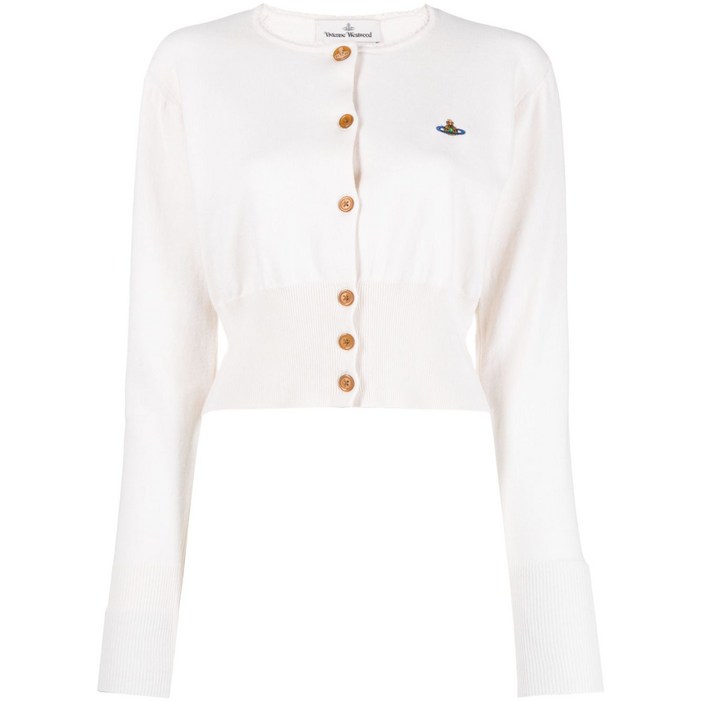 비비안웨스트우드 비 구체 로고 자수 가디건