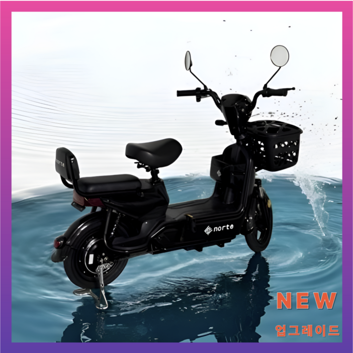 전동 스쿠터 전기 자전거 팻바이크 성인용 출퇴근 미니벨로, 블랙, 스틸