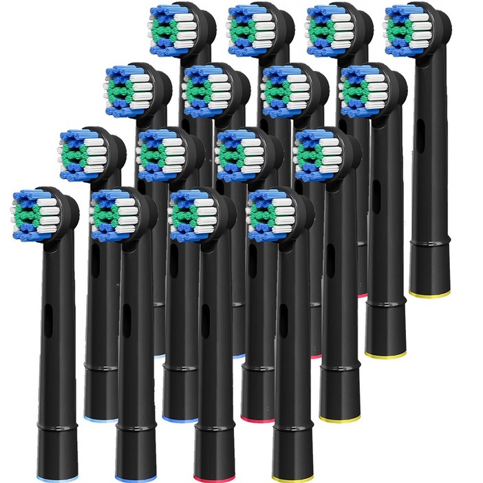 토비메모리 호환 오랄비 전동칫솔모 블랙 Black 4팩 16개입 리필모 프리시즌클린 7000Pro 10009600 500030008000, 4개