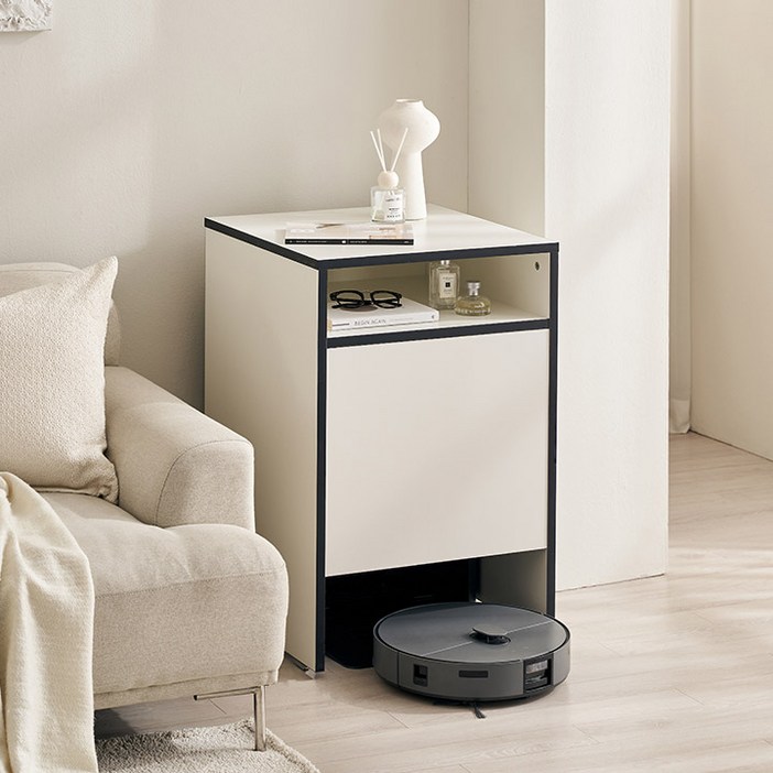 삼익가구 로캐리 바퀴형 2WAY/수납형 바퀴형 로봇청소기 수납장 보관함