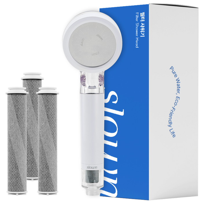 슬로운 Slown 에코젠 4중 필터 샤워기 헤드  3개입 1년 세트, 1세트