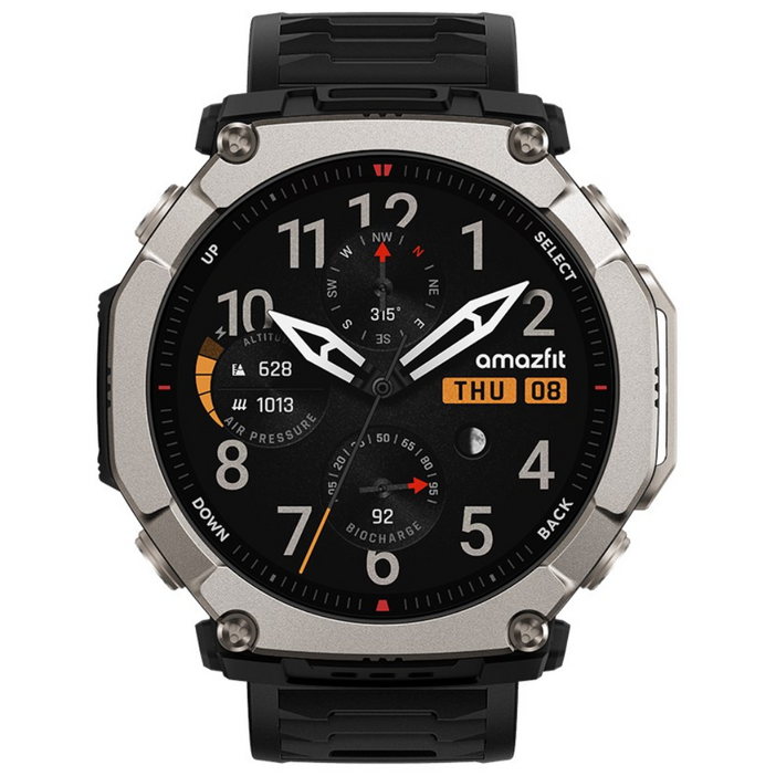 어메이즈핏 스마트워치 T-REX Ultra 2, GPS + 블루투스, 5.1cm, 블랙