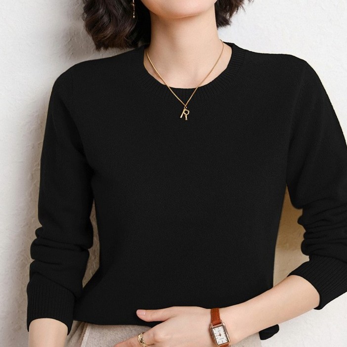 SH169 봄 가을 겨울 라운드 니트 스웨터 티셔츠