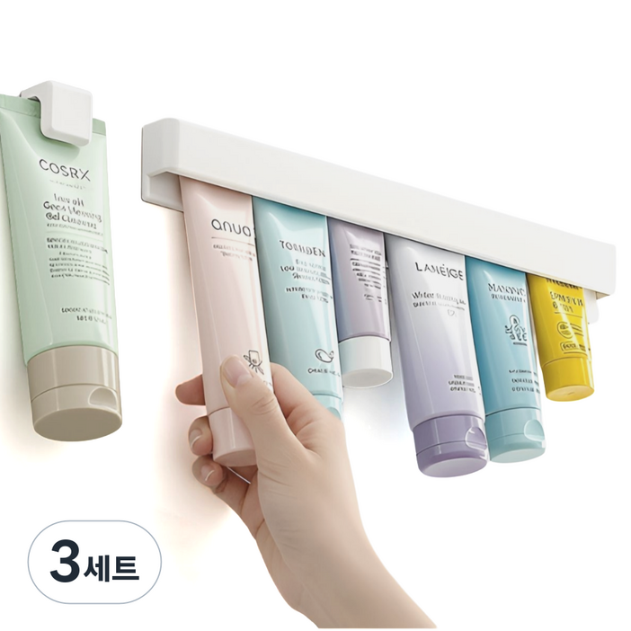 세플로 무타공 치약걸이 세트 5P (대형+소형) 욕실정리 강력부착, 3세트, 화이트