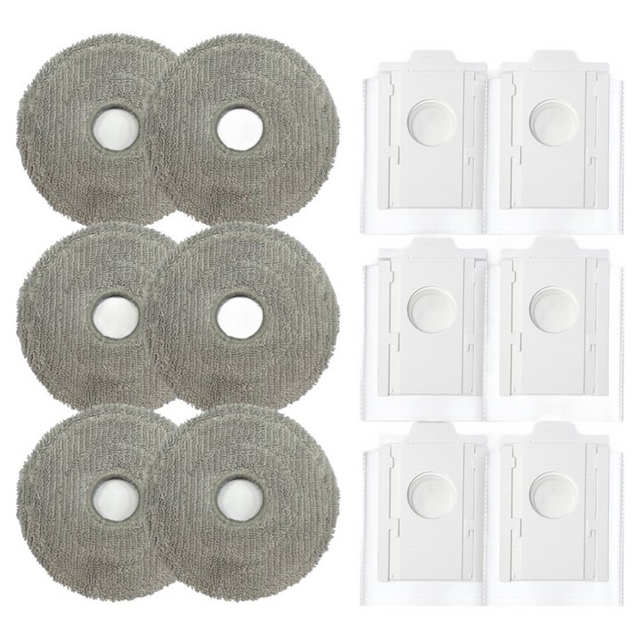 멋진공간 삼성 비스포크 Ai 스팀 제트봇 호환 먼지봉투 6p + 물걸레 6p 소모품 세트, 단일상품, 1세트