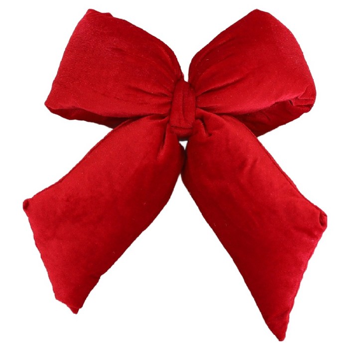 크리스마스 트리 장식 오너먼트 벨벳뽕 리본, 레드, 특대30 x 38 cm, 1개