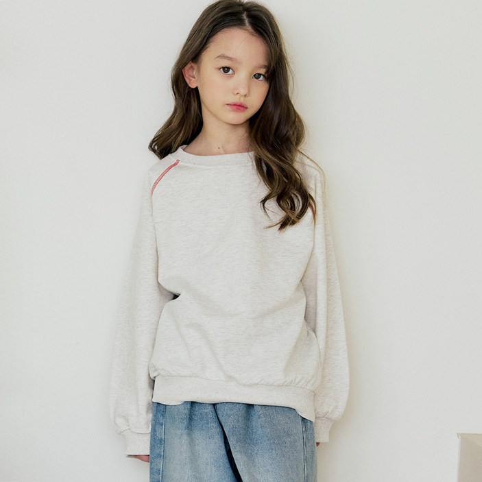 바브키즈 아동용 사선 절개 맨투맨 티셔츠