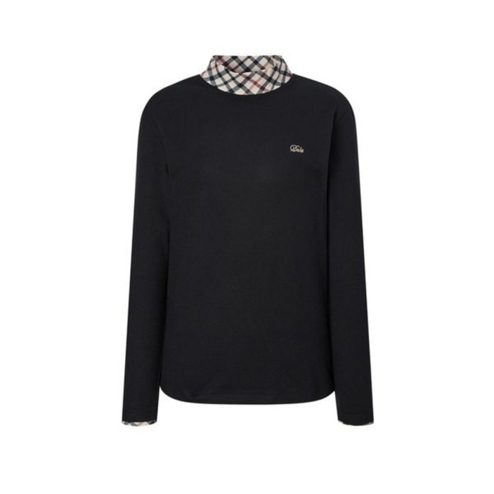 [백화점 정품] 닥스골프 오버핏 기능성 티셔츠 레터 로고 체크넥 긴팔티셔츠