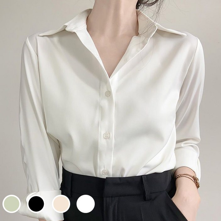 여성 셔츠 링클프리 정장 블라우스 남방 긴팔