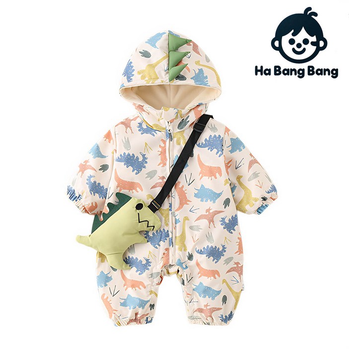 하방방 신생아 아기 공룡 카툰 100일 바람막이 아기옷 패딩우주복
