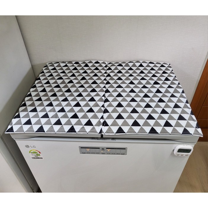 자영인테리어 방수 뚜껑형 2도어 김치냉장고 덮개 커버 (북유럽 삼각패턴)