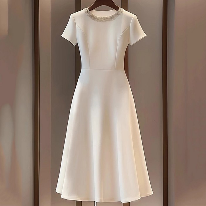 FANSYLI 결혼식 하객룩 여성 고급 정장 원피스 패션 심플 캐주얼 통근 원피스 미디 슬림 머메이드 오피스룩 X2507J6