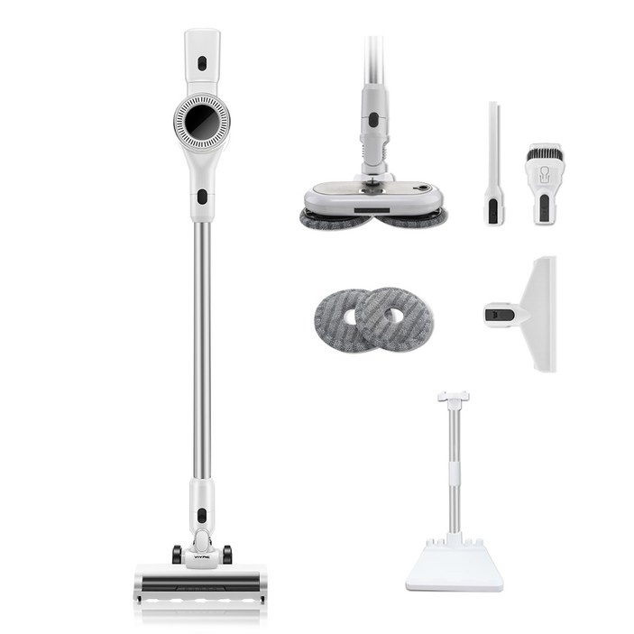 최신형 차이슨 무선 스틱 청소기 BLDC 진공청소기  물걸레 키트  평생AS, 1개, V25000, 화이트