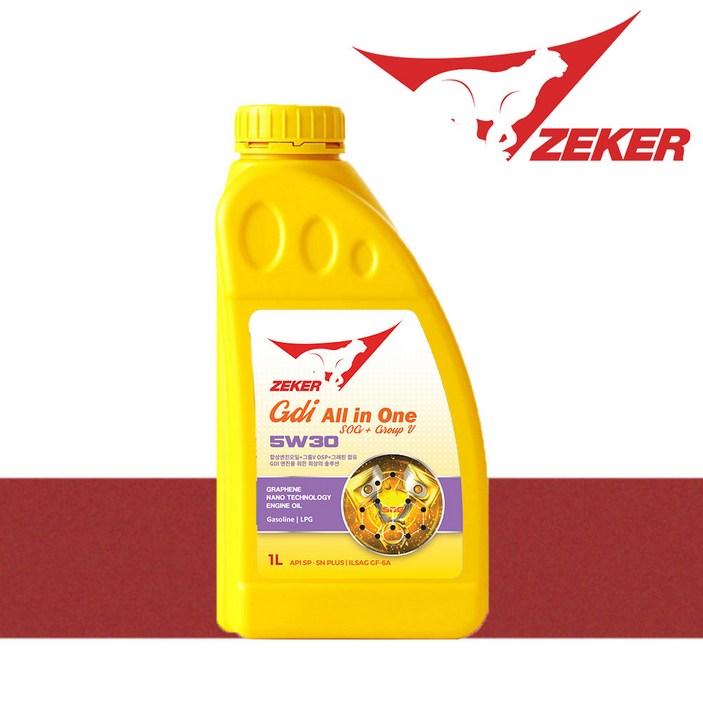 [ZEKER] 제커 GDI 올인원 5W30 SP SN+ 항산화 OSP 코팅제 함유 그래핀 가솔린 엔진오일, 1개, 5W30, 5w30, 1L