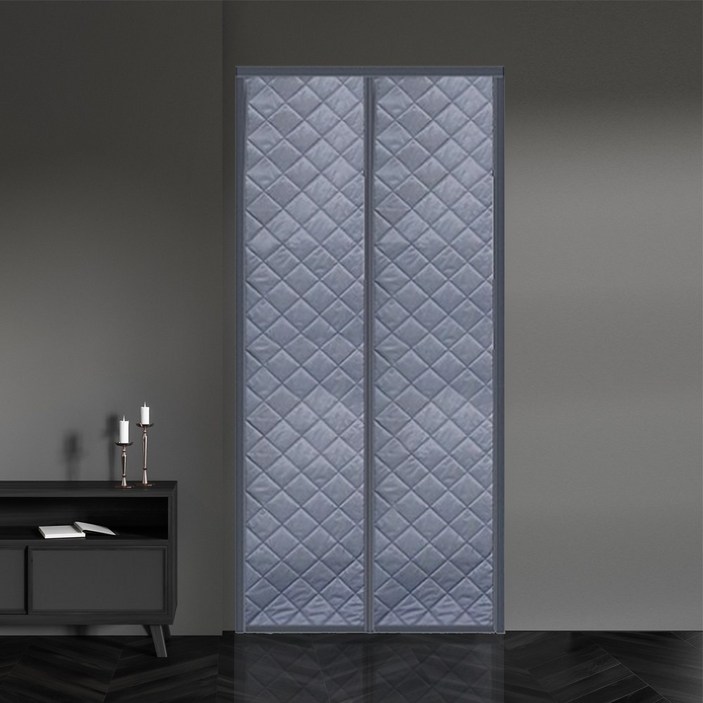 [방풍왕]방풍 바람막이 외풍차단 양문형 자석 도어 커튼 누빔 방풍비닐