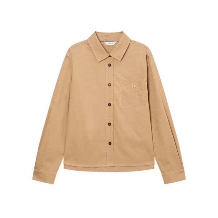 헤지스레이디스 국내매장 면 카멜 긴소매 셔츠 HSSH4D802CM