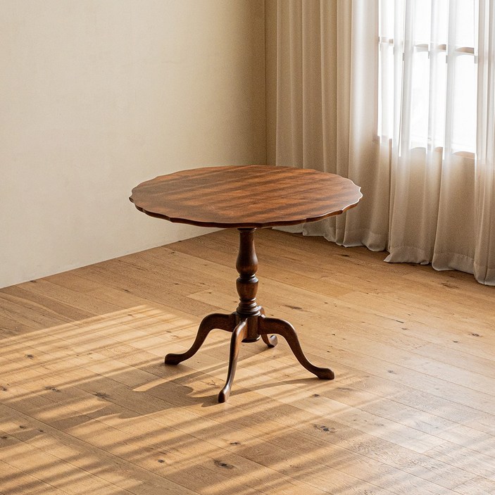 디킨 원목 엔틱 원형 2인용 식탁 테이블 900, 단품