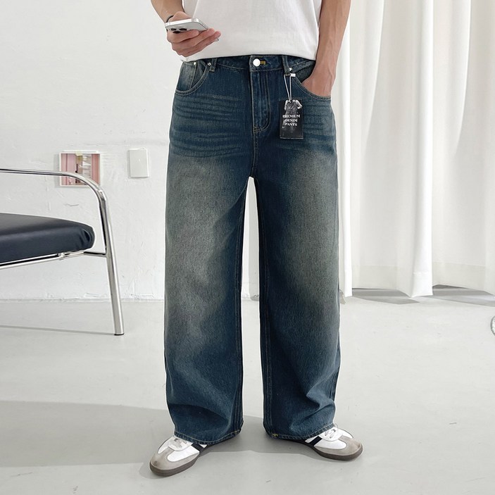 하우룩 빅사이즈 워싱 와이드 데님 팬츠 청바지 S3XL