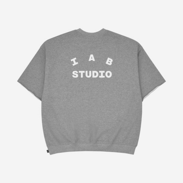 IAB Studio 아이앱 스튜디오 맨투맨 헤비 숏슬리브 스웨트셔츠 그레이  23FW Heavy Short SLEE리ve Sweatshirt Gray