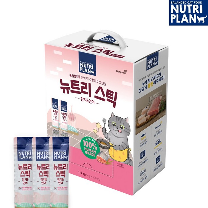 동원 뉴트리플랜 뉴트리스틱 56g 참치 연어 닭가슴살 고양이 츄르 스틱 간식, 혼합맛(참치/연어), 1개