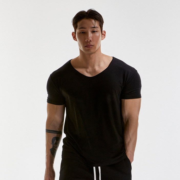 알브이디 텐셀모달 와이드 U넥 머슬핏 반팔티6color