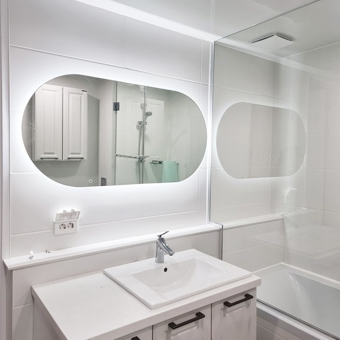 KC인증 LED 간접조명 양타원형 거울 인테리어 화장대 욕실 미용실 거울모음 KC인증 LED 간접조명 양타원형 거울 인테리어 화장대 욕실 미용실 거울모음