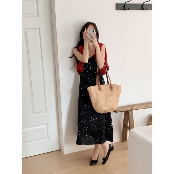 S~2XL사이즈 잔꽃 민소매 롱 원피스 뷔스티에 바캉스룩 밴딩원피스 빅사이즈 나시