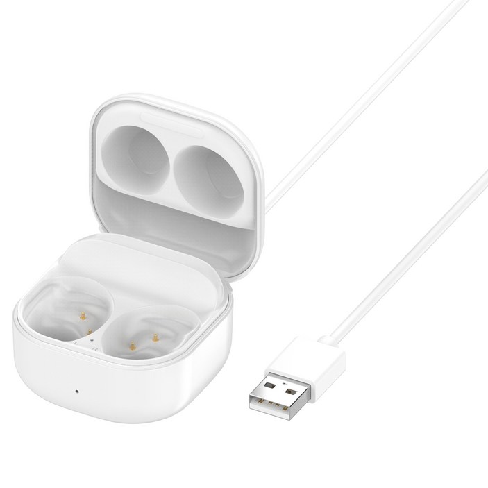 시하마 갤럭시버즈FE Galaxy buds FE 충전 케이스 SMR400N 호환, 화이트 시하마 갤럭시버즈FE Galaxy buds FE 충전 케이스 SMR400N 호환, 화이트