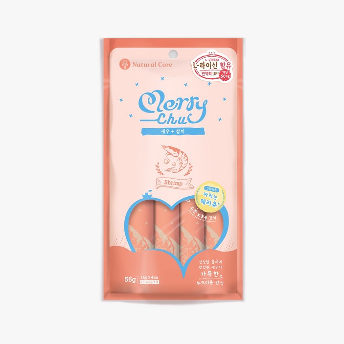 네츄럴코어 메리츄 고양이 간식 8팩 + 사은품증정, 8개, 새우+참치 4P