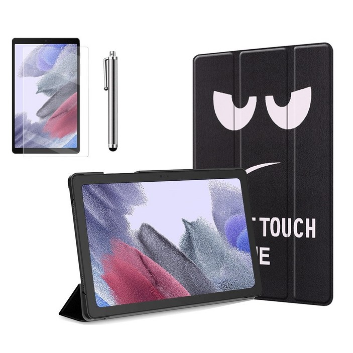 갤럭시탭A7 라이트 Lite 8.7 슬림 북커버 케이스 스탠드+액정필름+터치펜 SM-T220N T225N 케이스나라