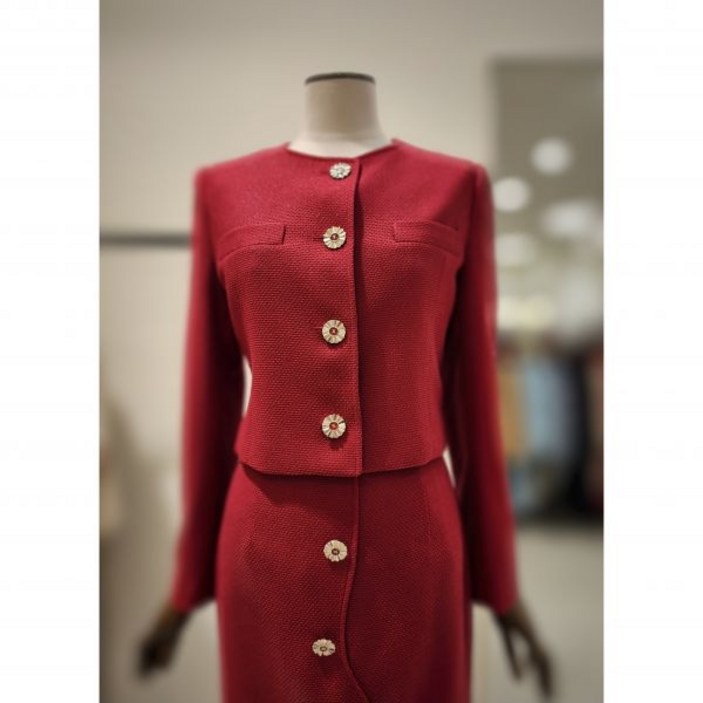 모조에스핀 간절기 주얼리버튼 글리터메탈트위드 슬림 재킷 S243MSF104MA