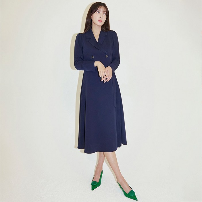 플리츠디테일 테일러드 랩 원피스 (BGOAC2506)