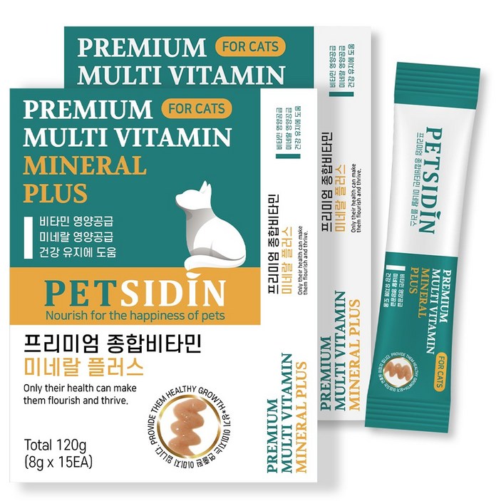 펫시딘 고양이 종합비타민 미네랄 비타민영양 미네랄영양 건강유지 영양제, 2개