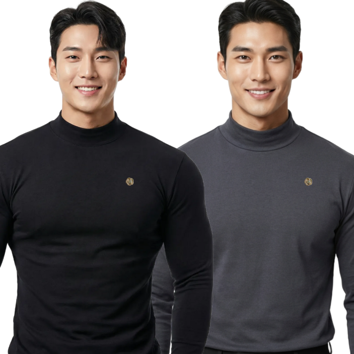 프로텍트유 1+1 남성 기모 목폴라 티셔츠 세트