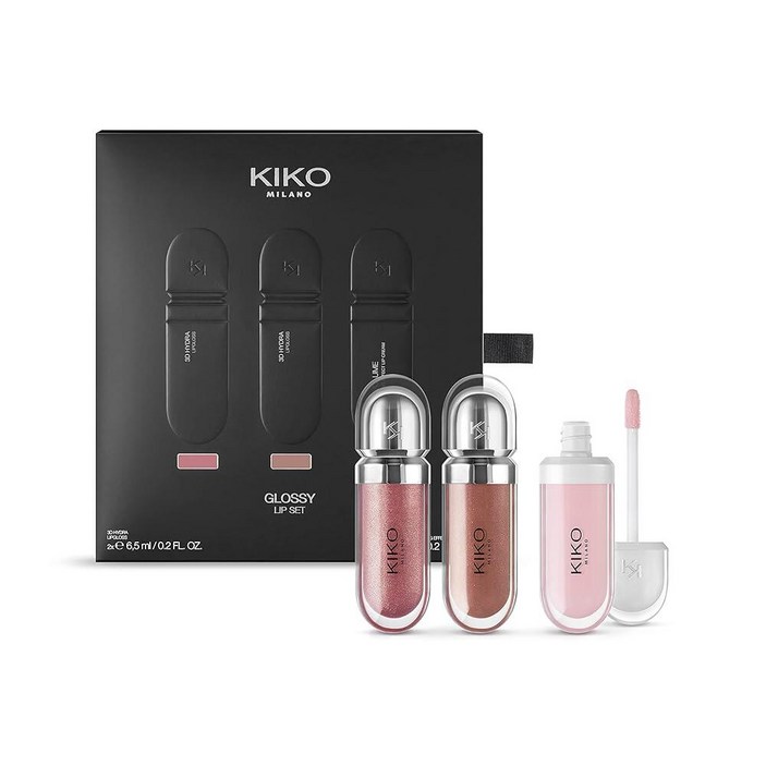 KIKO Milano 글로시 립 세트  메이크업 세트 모이스처라이징 립글로스 2개와 퍼펙팅 립 크림 1개