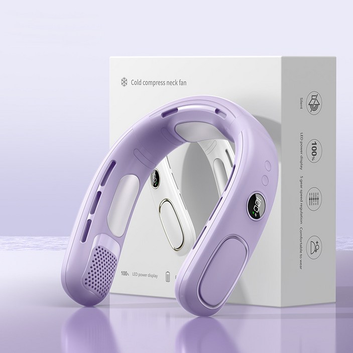 브러시리스 모터식 무풍선풍기 무소음 넥선풍기 참신한 디자인 반도체 냉각 기능 대용량 장시간 사용 가능