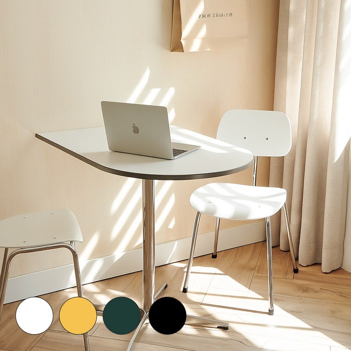 포스트모던 루이 미드센츄리 식탁 반원 테이블, 퓨어화이트화이트