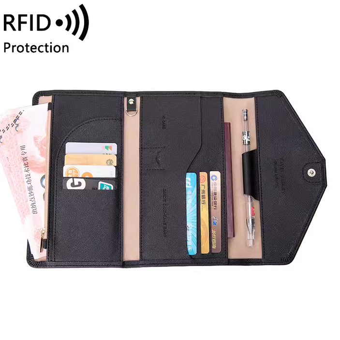 rfid여권 리얼피키 해킹방지 RFID차단 9포켓 올인원 여권지갑 케이스