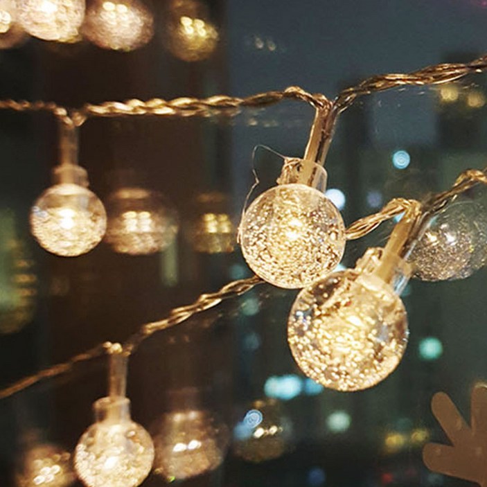 제이토리 퓨어버블앵두 줄전구 100구 + 리모콘 + USB 건전지 혼용 + 방수케이스