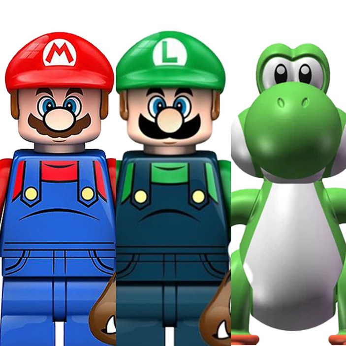 슈퍼마리오 캐릭터 3종 호환블록 브릭미니피규어 수집/장식/전시용 키덜트아이템, 1개