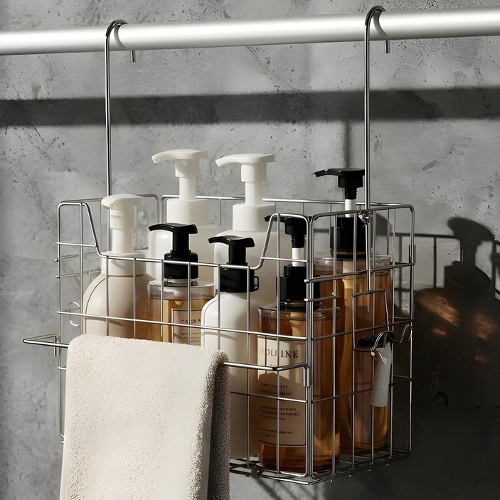 마치홈 스텐레스 무타공 욕실선반 바스켓, 2개