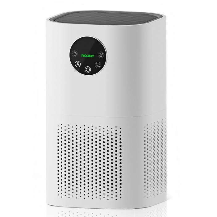 ROUNY 저소음 공기청정기 20에서 50제곱미터 가정용 애완동물 털 관리, 흰색, AP-T1