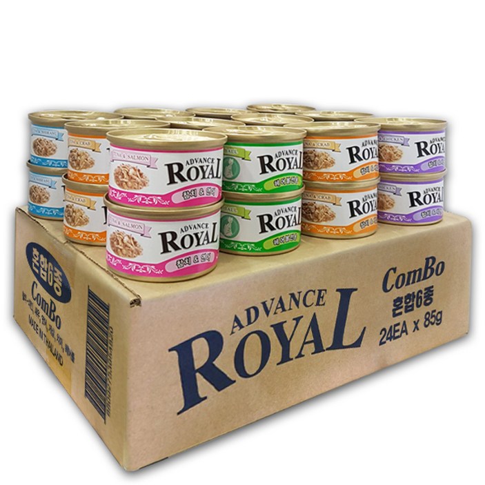 로얄 어드밴스 캔 콤보 (1box/24개입) 고양이 캔 간식 통조림, 24개입