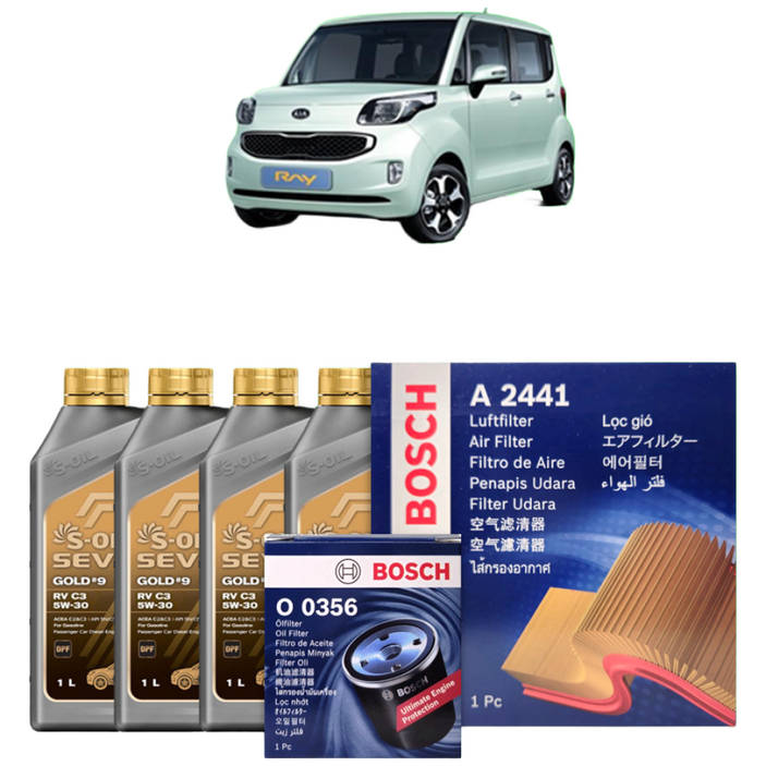 레이 (TAM) 1.0터보 가솔린 엔진오일세트 세븐골드 9 RV C3 5W30